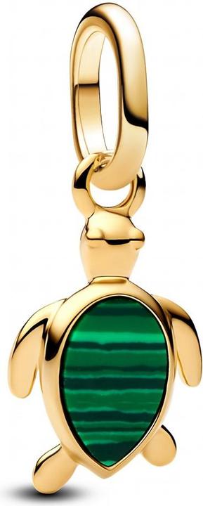 Actual product image Pandora Green Turtle Mini Dangle Charm (Gold plated, Metal)