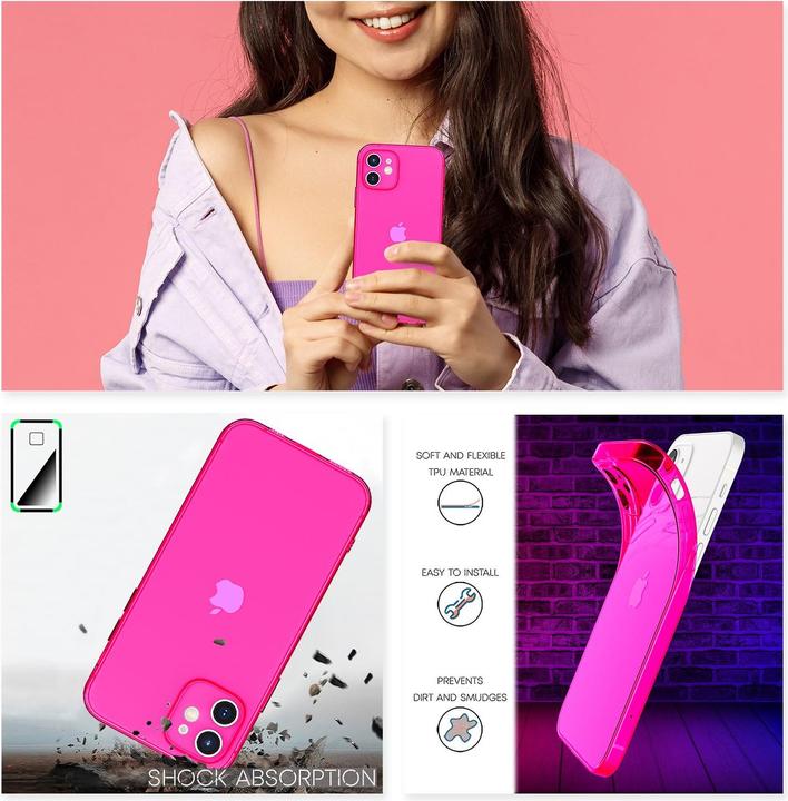 Produktbild Nalia Klare Neon Handyhülle (Apple iPhone 12)