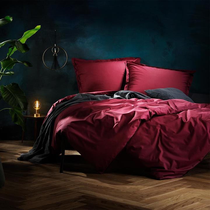 Produktbild Lorena Uni Mako-Satin Bettwäsche Classic Stehsaum (Bettwäsche Set, 155x220 cm + 80x80 cm)