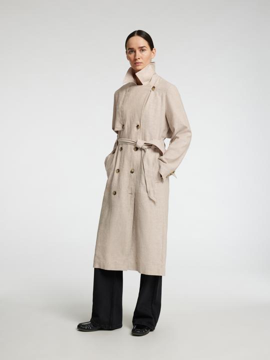 Produktbild Selected Femme Zweireihiger Leinenmix Trenchcoat (34)