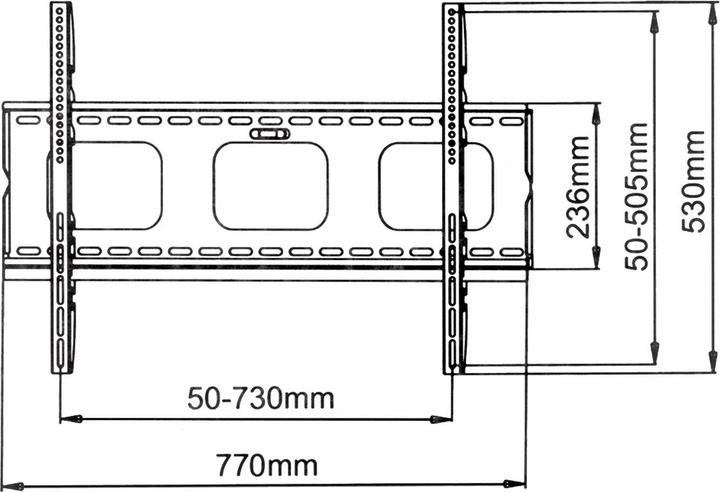 Image du produit Value Support mural pour TV (Mur, 60", 80 kg)