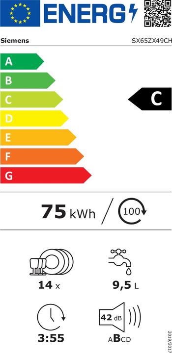 Energie-Label Siemens SX65ZX49CH