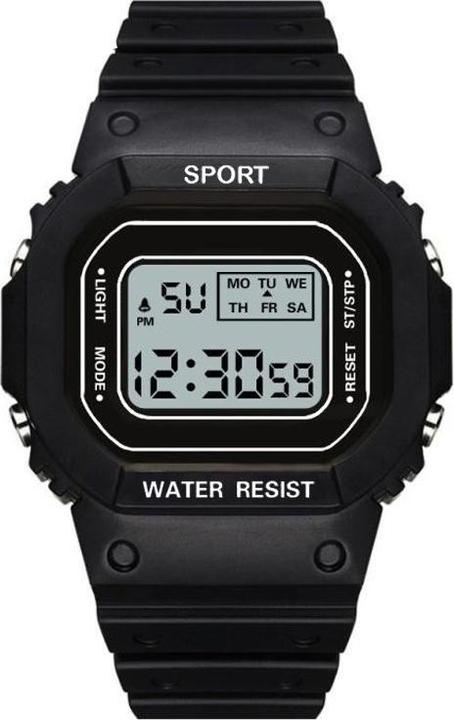 Actual product image Cbx Quadro Sportuhr Digitaluhr mit Silikonarmband Schwarz (Digital watch)