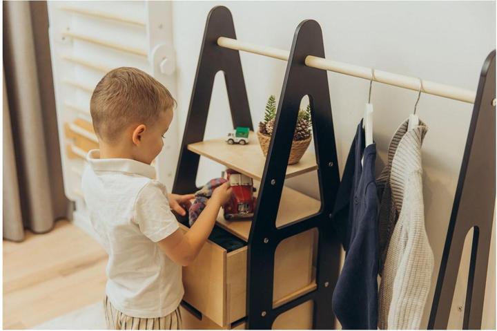 Image du produit Duck Woodworks Porte-manteau pour enfants avec tiroirs
