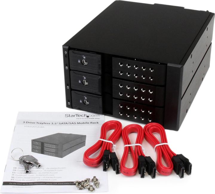 Immagine prodotto StarTech 3-fold 3.5 pollici carrierless SATA hard disk drive in alluminio telaio rimovibile backplane