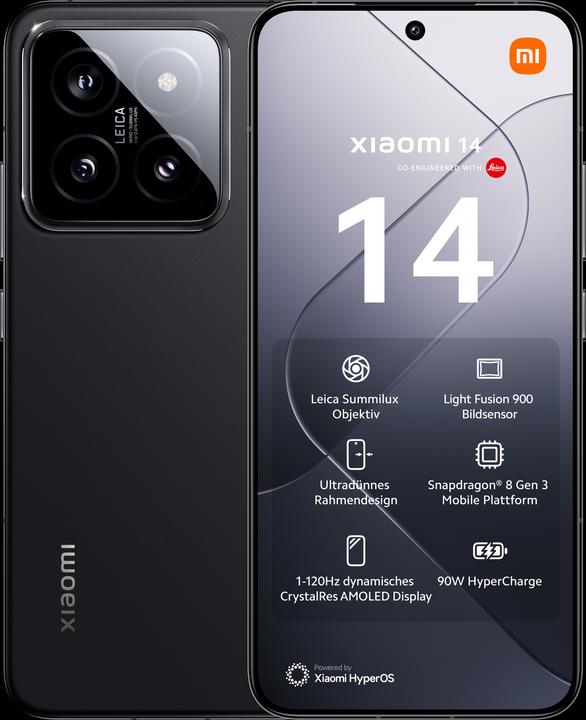 Actual product image Xiaomi 14 (512 GB, Black, 6.36", Dual SIM, 50 Mpx, 5G)