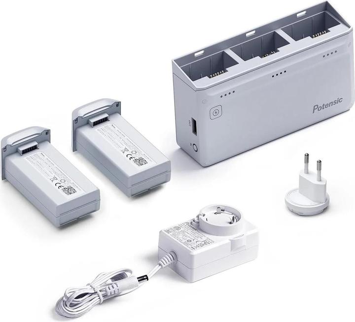 Potensic Concentrateur de charge Atom + 2 batteries (Chargeur de drones, Batterie de drone)