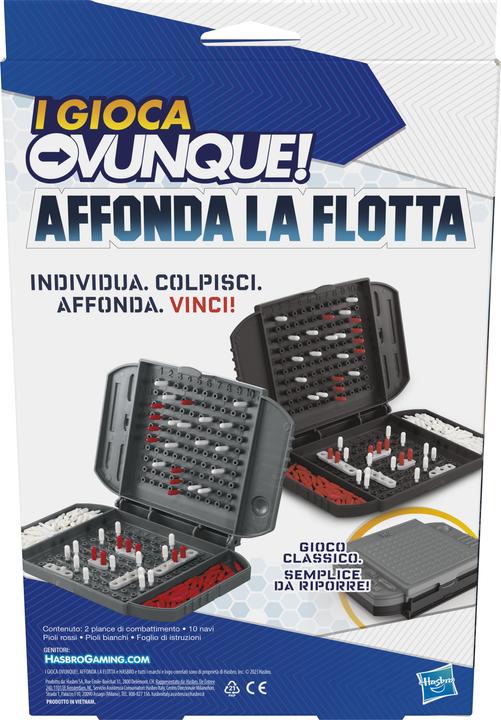 Actual product image Hasbro Fleet manoeuvre compact, portable game for 2 players, travel game for children, fun everywhere (Italian)