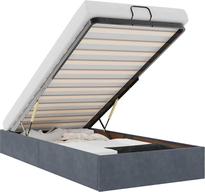 Image du produit VidaXL Lit Ottoman sans matelas gris foncé 90x200 cm velours (90 x 200 cm)