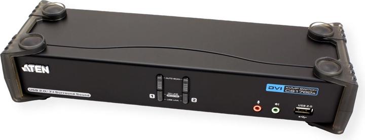 Actual product image Aten CS1782A, 2 Port USB Hub KVM Switch with 3D, DVI & 7.1
