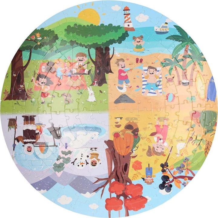 Image du produit Puzzle rond dans sa boîte de rangement - Quatre saisons, 150 pièces. (150 pièces)