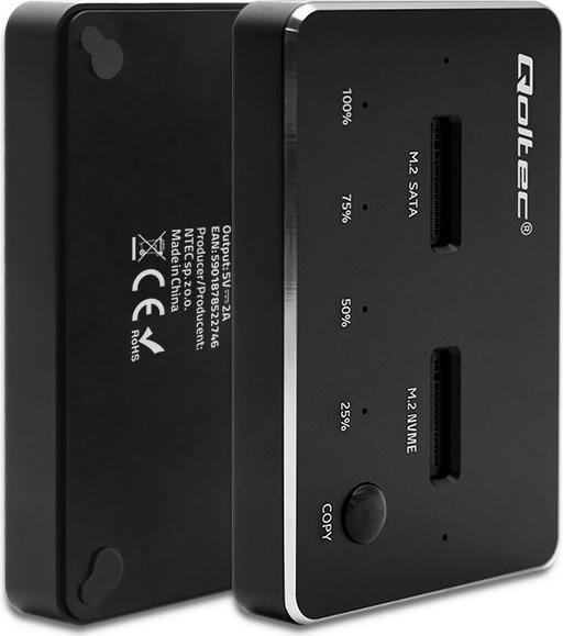 Actual product image Qoltec M.2 SSD drive docking station