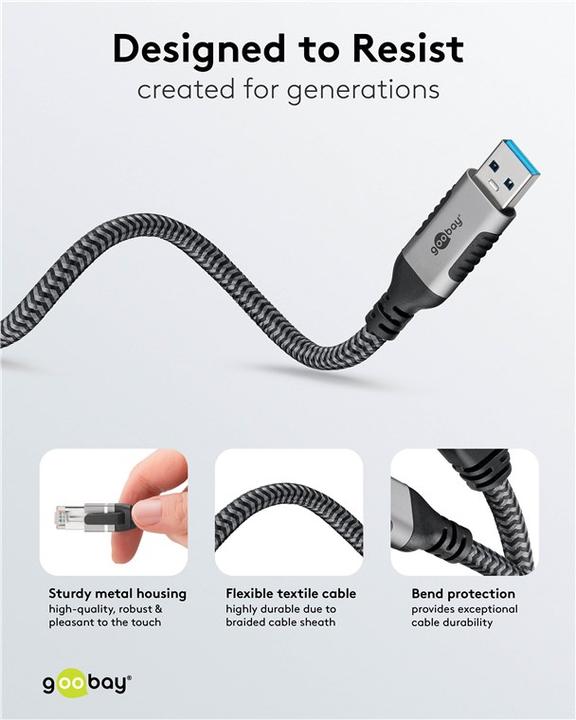 Actual product image Goobay Ethernet-Kabel USB-A auf RJ45, 1,5 m (USB 3.0, RJ45, RJ45 (1x))