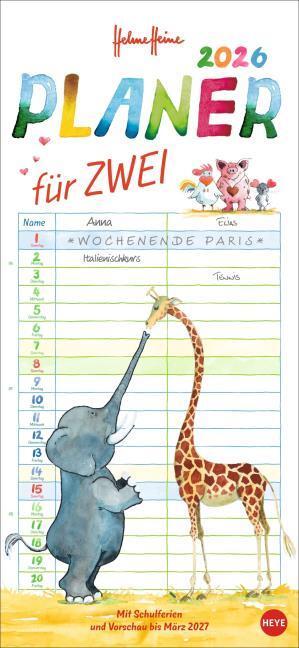 Actual product image Helme Heine: Planer für zwei 2026 (German)