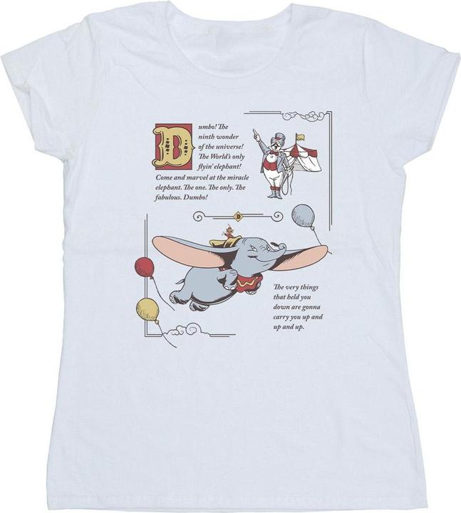 Actual product image Disney Womens/Ladies Dumbo Story Book Page Cotton T-Shirt (M)