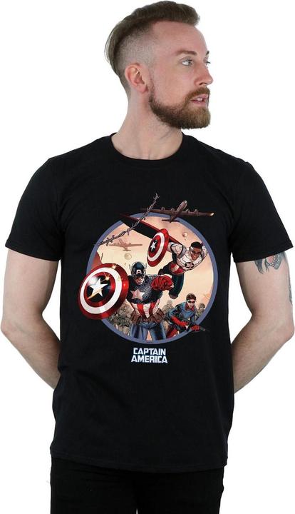 Produktbild Captain America And Falcon In Battle TShirt (XXL)