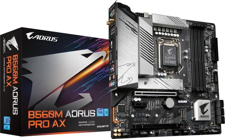 Produktbild Gigabyte B560M AORUS PRO AX - 1.0 - Motherboard - micro ATX - LGA1200-Sockel - B560 - USB (LGA 1200, Intel B560 Express, mATX)
