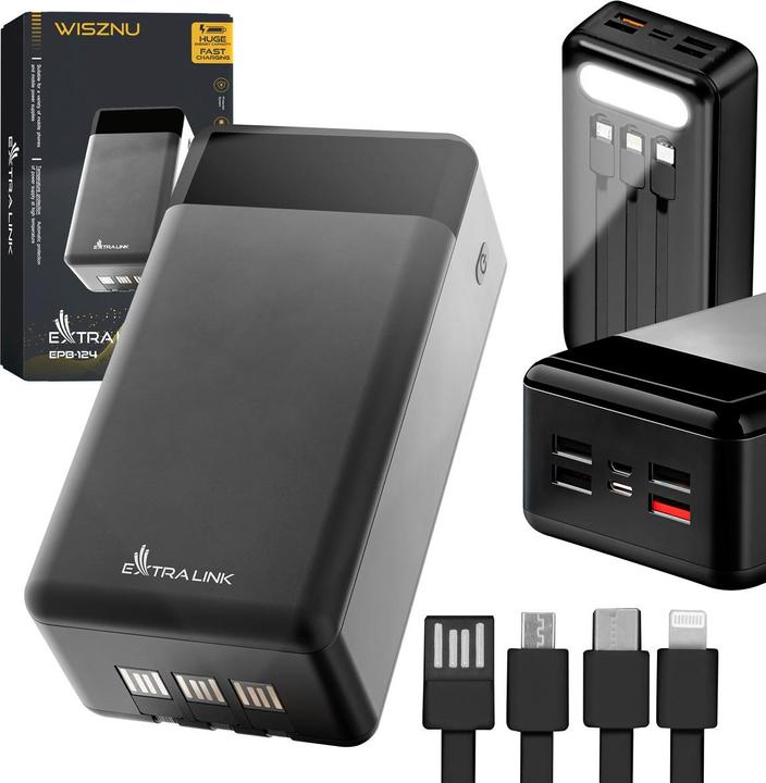 Actual product image Extralink EX.19522 power bank Lithium Polymer (LiPo) Black (30000 mAh, 22.50 W, 111 Wh)