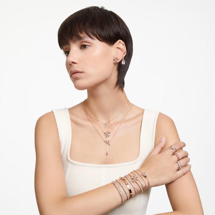 Produktbild Swarovski Volta Halskette Schleife Klein Weiss Roségold (Swarovski Metall, 38 - 43 cm)