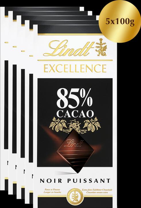 Image du produit Lindt Tablette de chocolat noir Excellence 85% Cacao Multipack (500 g)