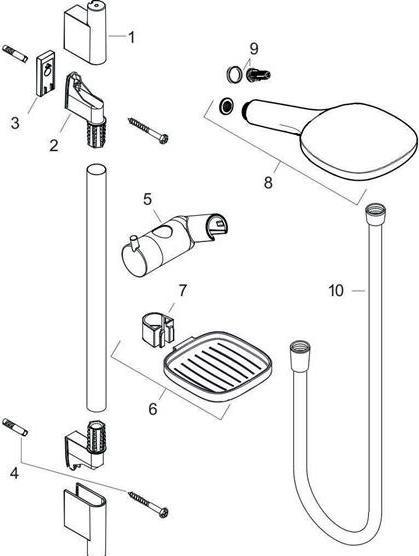 Produktbild hansgrohe Raindance Select E Duschset 120 3 Strahlarten mit Duschstange 90 cm und Seifenschale
