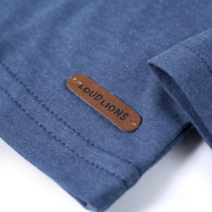 Produktbild VidaXL Kinder-Langarmshirt Blau Melange 128,Material: 60 (128)