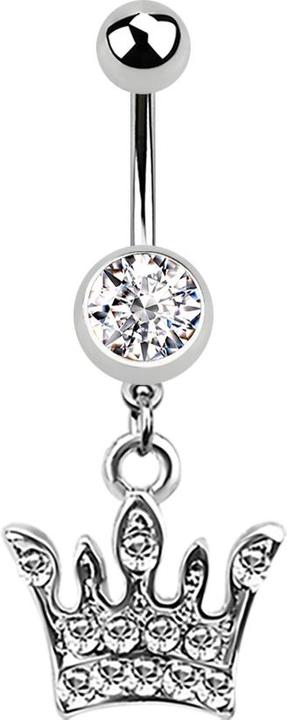 Actual product image Star Piercing Banana silver with pendant crown silver (Surgical steel 316L, without brass)