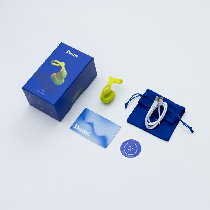 Actual product image Dame Products Fin Finger Vibrator Citrus