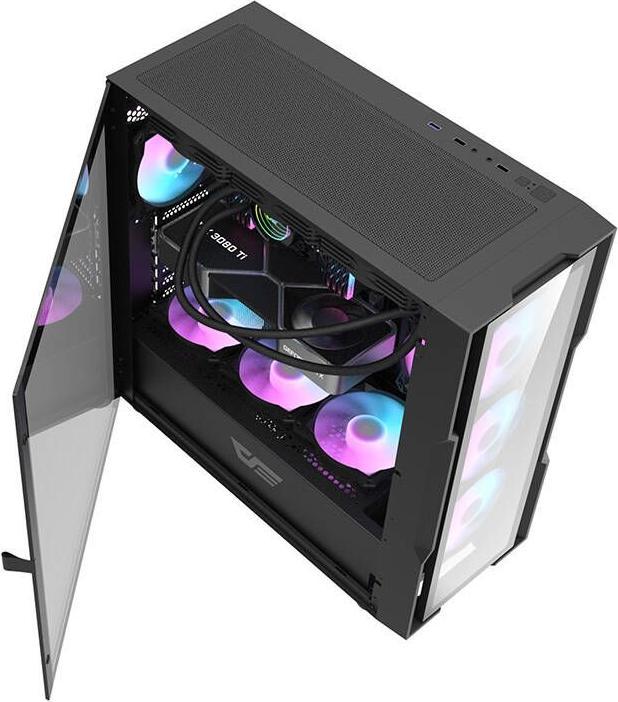 Image du produit Darkflash Tech DK431 Glass Computer Case + 4 fans (noir) (E-ATX, ATX)