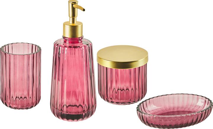 Produktbild Beliani Badezimmer Set 4-teilig Glas pink CARDENA