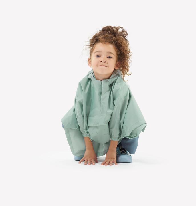 Image du produit Quechua Poncho Cape de pluie enfants taille 92-116 randonnée en montagne - MH100 vert