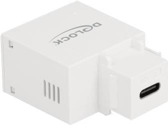 Produktbild Delock Keystone Modul mit USB Type-C™ Ladebuchse 2,1 A weiss (Keystone Modul)