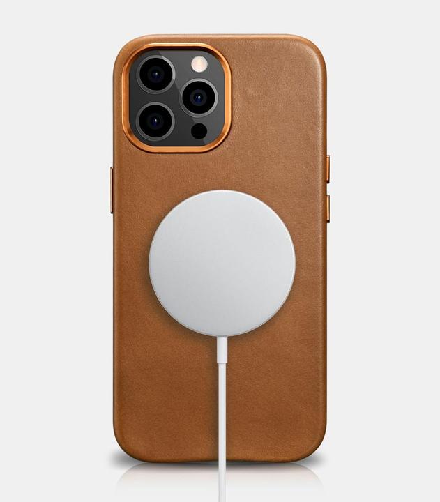 Image du produit iCarer Housse en cuir huilé pour iPhone 13 Pro Noir (Compatible avec MagS) (Apple iPhone 13 Pro, Apple iPhone 15 Pro Max)