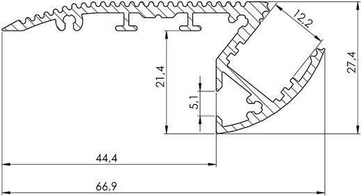 Immagine prodotto LEDsON Alu-Stair - Profilo In Alluminio Per Strisce LED - Tondo - Alluminio Eloxidato - Argento - 2 m (200 cm)