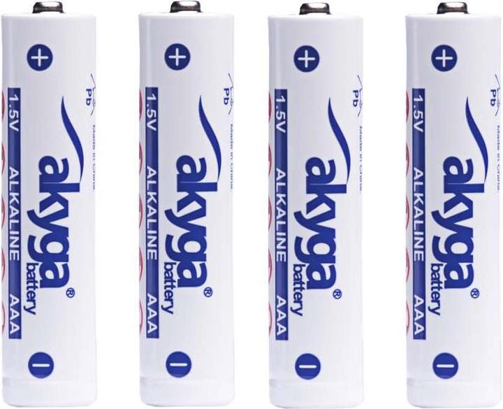 Immagine prodotto Akyga AAA LR03 Mignon (AA)-Batterie Alkali-Mangan 1300 mAh 1.5 V 4 St. (4 pz., AAA, 1300 mAh)