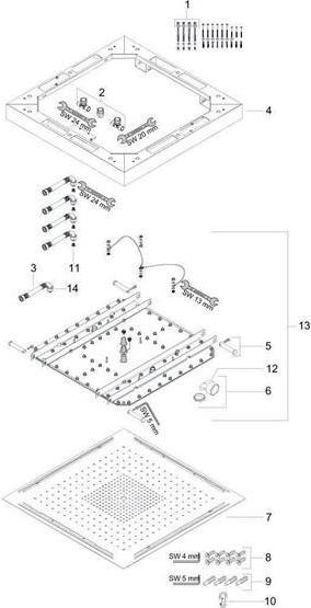 Immagine prodotto hansgrohe AXOR STARCK SHOWERHEAVEN Soffione doccia a 3 getti DN 20 970x970mm o illuminazione acciaio inox (3 Tipi di raggi, 20.60 l/min)
