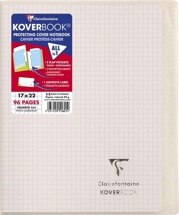 Actual product image Clairefontaine KOVER BOOK booklet 17x22 5/5 (B3, Checked, Hardcover)