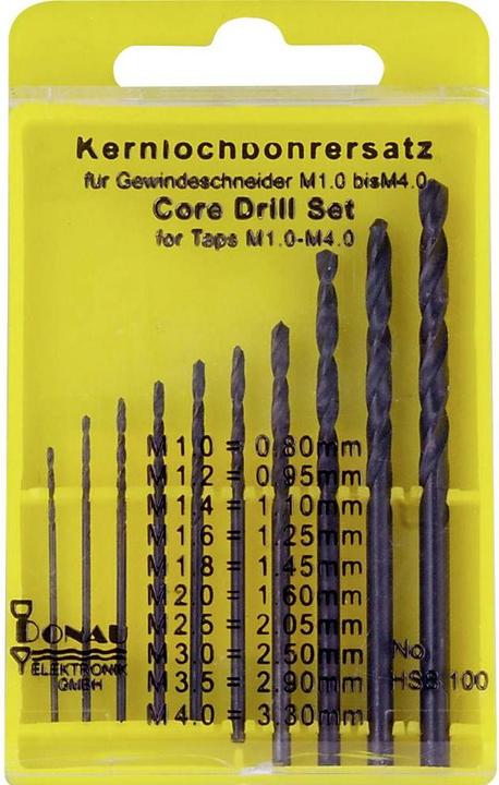 Actual product image Donau HSS core drill set (2.5 mm, 1.45 mm, 0.95 mm, 0.8 mm, 3.3 mm, 2.05 mm, 1.2 mm, 1.1 mm)