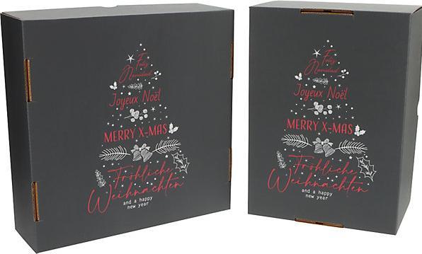 Actual product image kaiserkraft International Christmas Tree pattern box with push-on lid, pack of 25, internal (25 x)