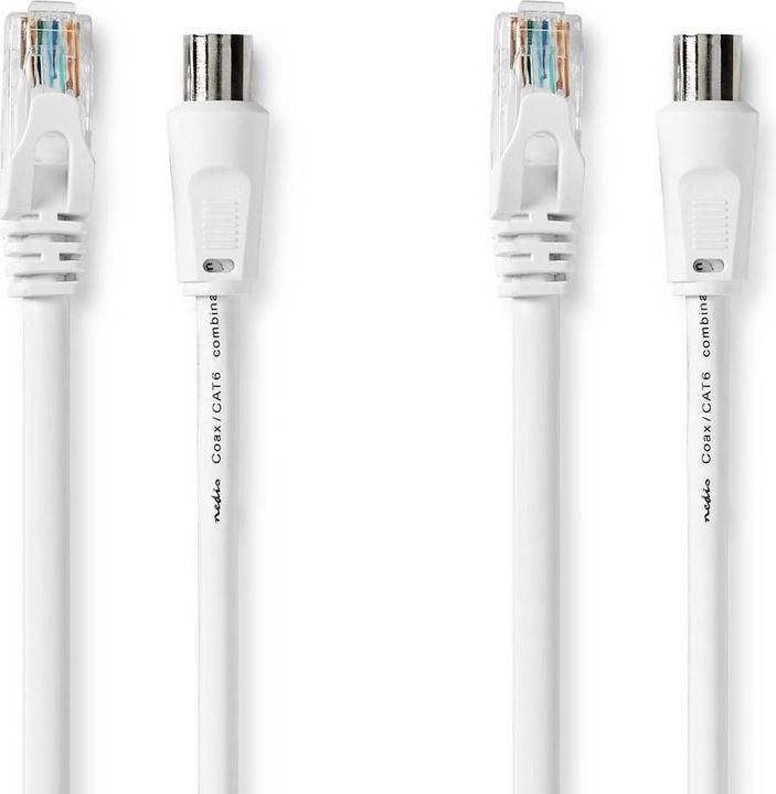 Nedis Coax & Cat6 combination cable | IEC (Coax) male / RJ45 male | IEC (Coax) female / RJ45 male (Antenna cable)