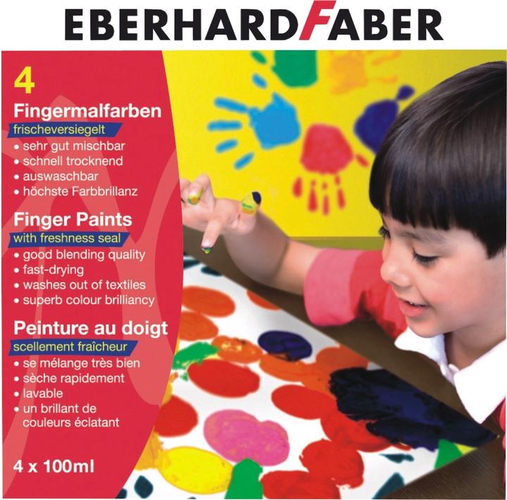 Actual product image EberhardFaber Finger paint 100 ml, set of 4 (Sorted, 400 ml)