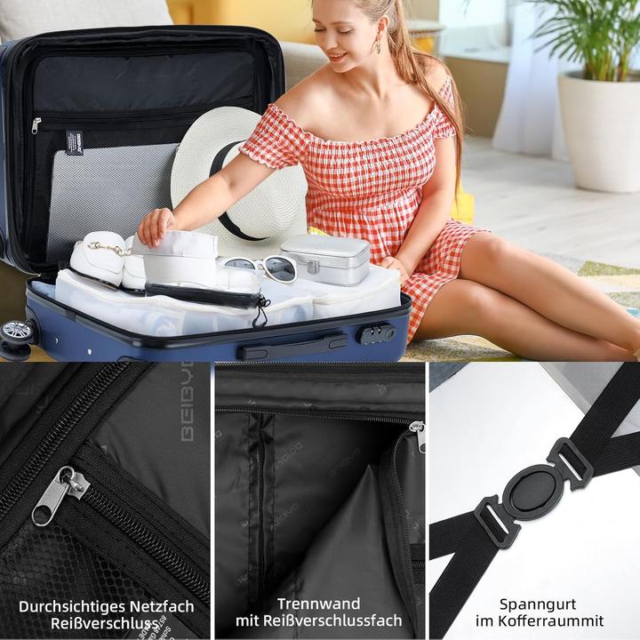 Image du produit Beibye 2066 Hartschalenkoffer mit Zahlenschloss (M (50 - 90l))