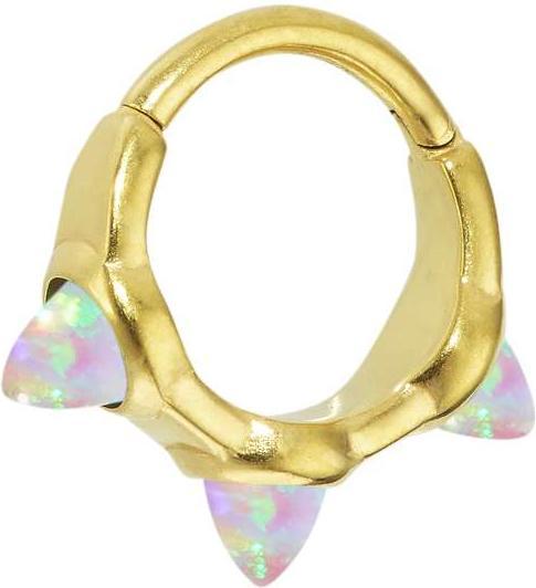 Produktbild Bijouteria Ohrpiercing (Chirurgenstahl 316L, PVD Beschichtung (goldfarbig), Synthetischer Opal)