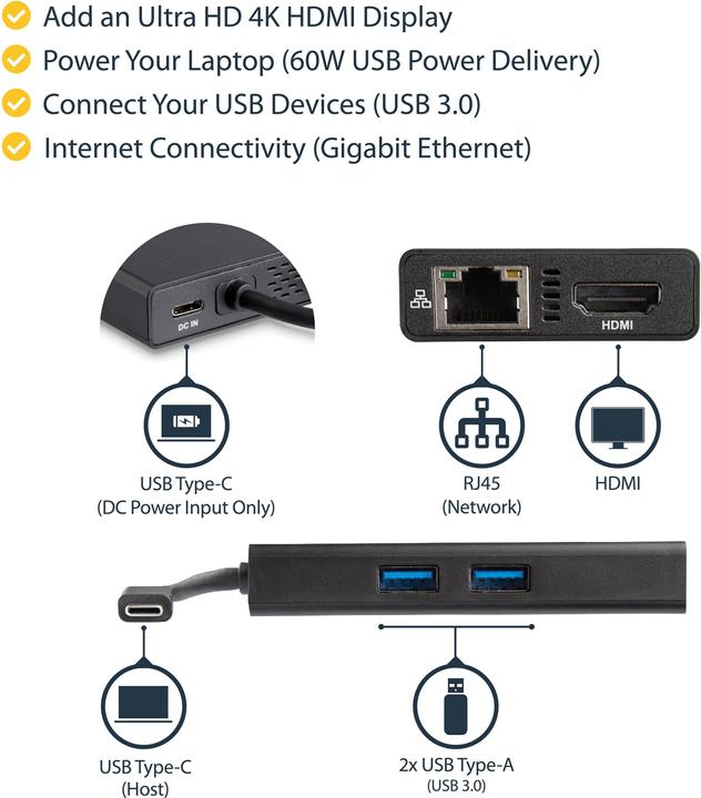 Actual product image StarTech Usb-c Multifunction Adapter (USB-C, 2 Ports)