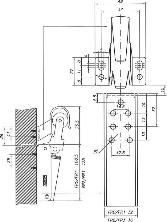 Produktbild Justor Türschliesser, Gr. FR 1, Türbreite - 850 mm, Edelstahl (Glastür, Indoor)