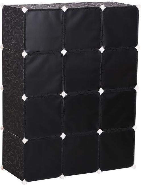 Immagine prodotto Swisshandel24 Armadio Armadio fai da te Sistema di scaffalatura Scaffale a innesto Armadio a cubo con asta (111 x 47 x 145 cm)