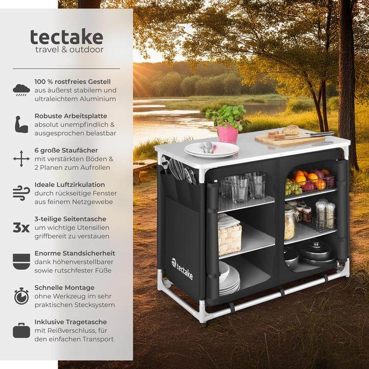 Actual product image tectake Camping kitchen 97x47.5x78cm