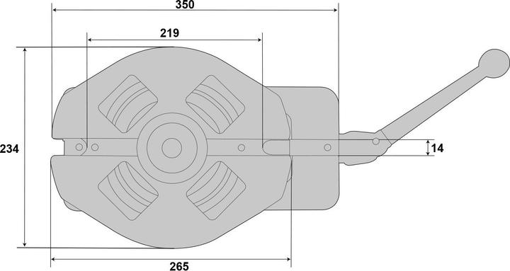 Actual product image Paulimot Niederzug-Maschinenschraubstock drehbar, 129 mm (150 mm)