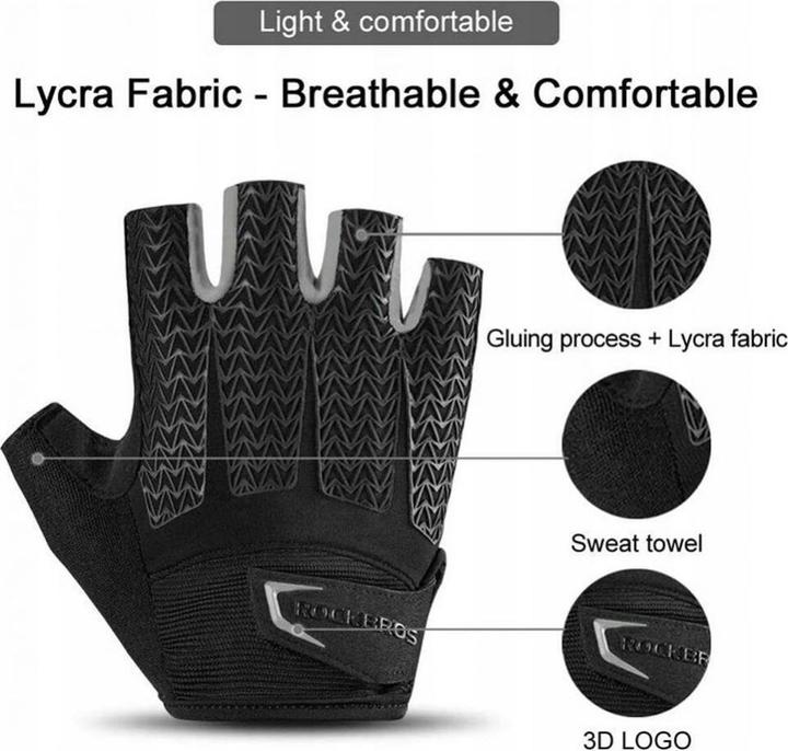 Produktbild Rockbros S169BGR XL cycling gloves with gel inserts - gray (XL)