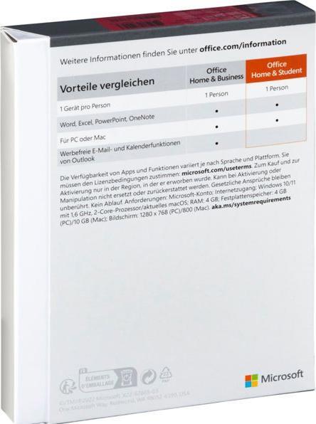 Produktbild Microsoft Office Home & Student 2021 (1 User, unbegrenzt)